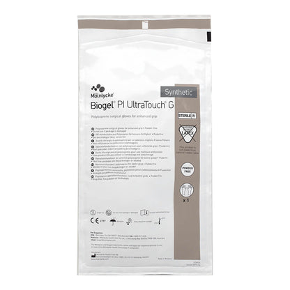 Biogel 42185 PI UltraTouch G Polyisoprene Surgical Glove, Size 8.5, Straw, Chemo Tested Molnlycke