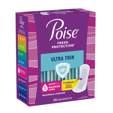 Kimberly-Clark 54352 Poise Fresh Protection Ultra Thin Pads, Maximum Long