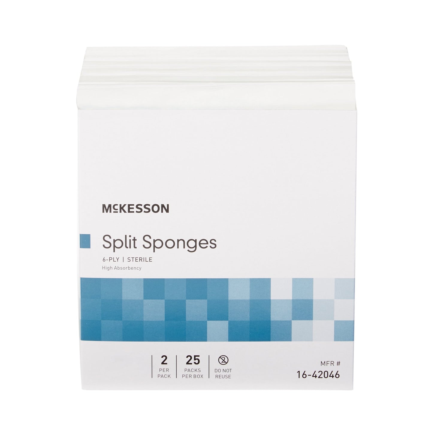 McKesson IV/Drain Split Dressing, 4 x 4 Inch, 6-Ply