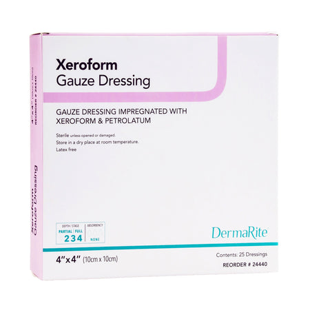 DermaRite 24440 Xeroform Petrolatum Impregnated Dressing, 4 x 4 Inch