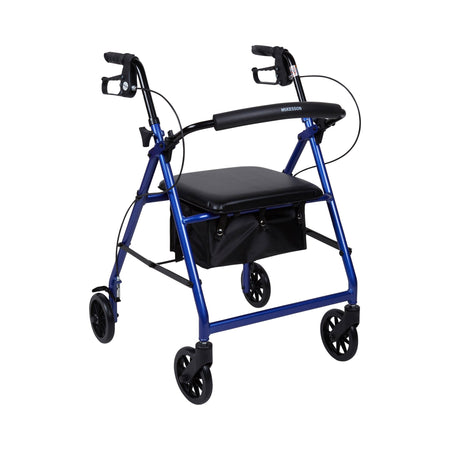McKesson 146-R726BL Folding Aluminum Four-Wheel Rollator, Blue