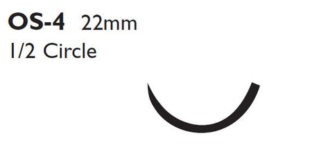 Ethicon X519H Polyester Nonabsorbable Suture with Needle, Reverse Cutting Braided