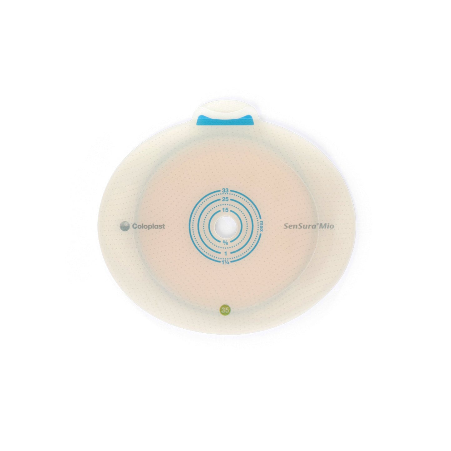 SenSura® Mio Flex Flat Ostomy Barrier, Trim to Fit 10 – 33 mm, Green Match