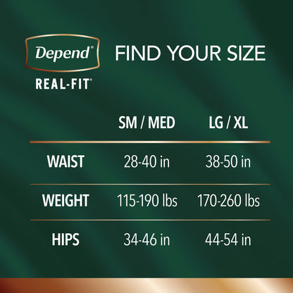 Depend® Real Fit® Underwear for Men, Large/X-Large