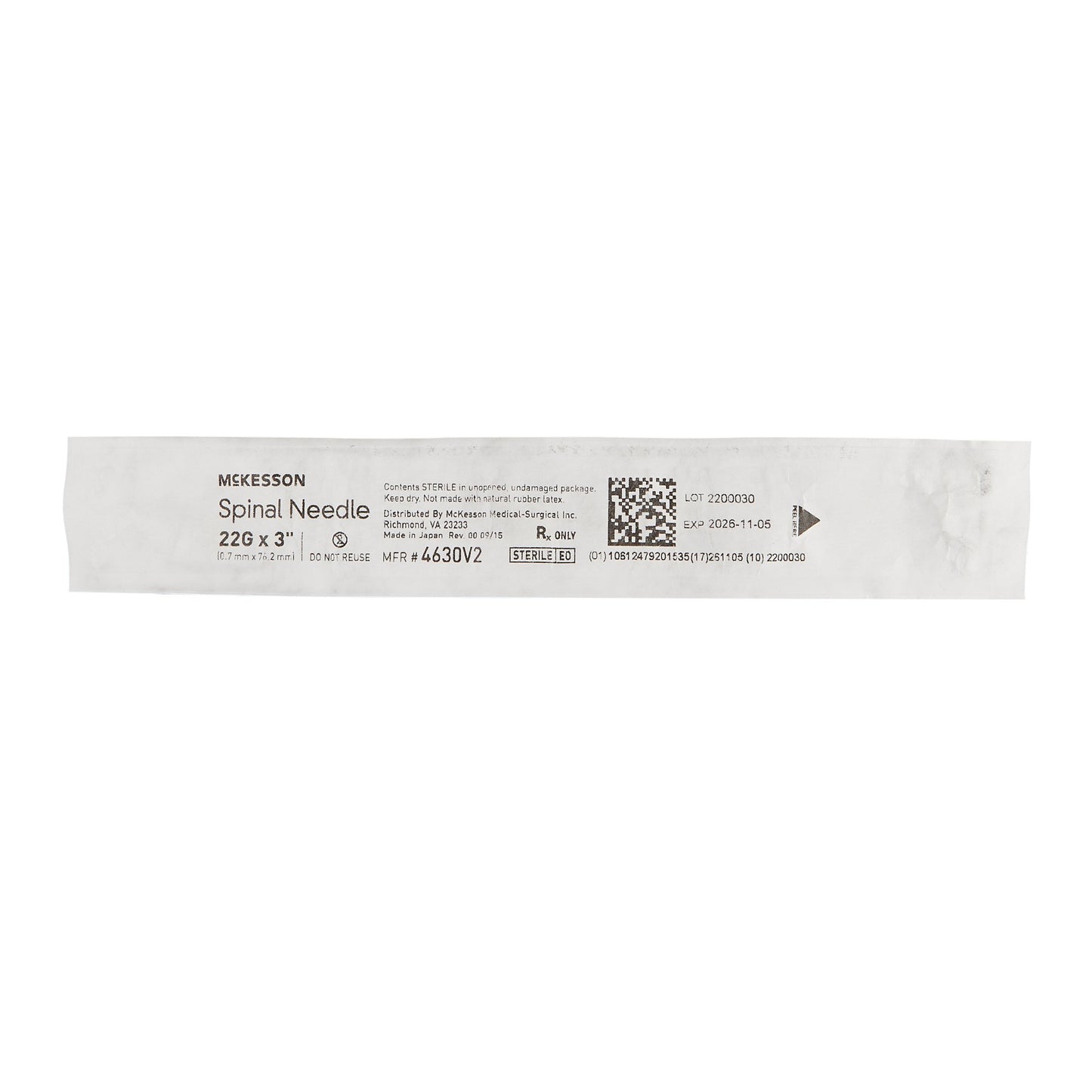 McKesson Spinal Needle, 22 Gauge, 3 Inch Length