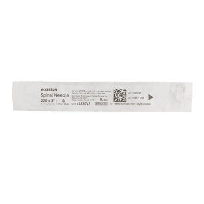 McKesson Spinal Needle, 22 Gauge, 3 Inch Length