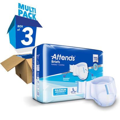 Attends® Briefs, Adult, Large, Heavy Absorbency, Disposable