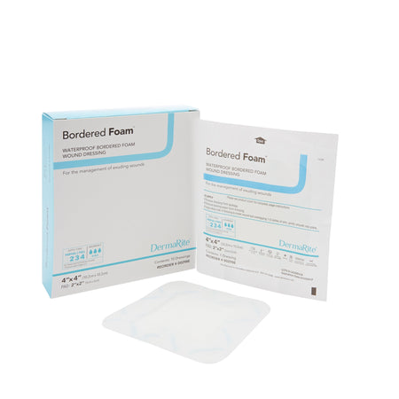 DermaRite 00298E BorderedFoam Foam Dressing, 4 x 4 Inch