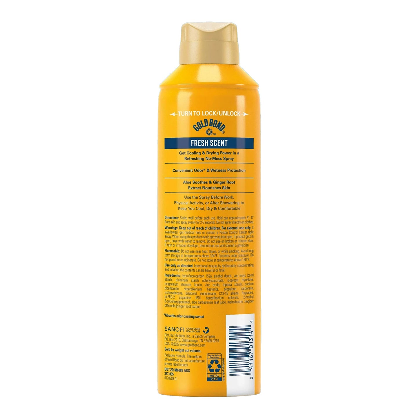 Gold Bond® No Mess Body Powder Spray, Fresh Scent, 7 oz.