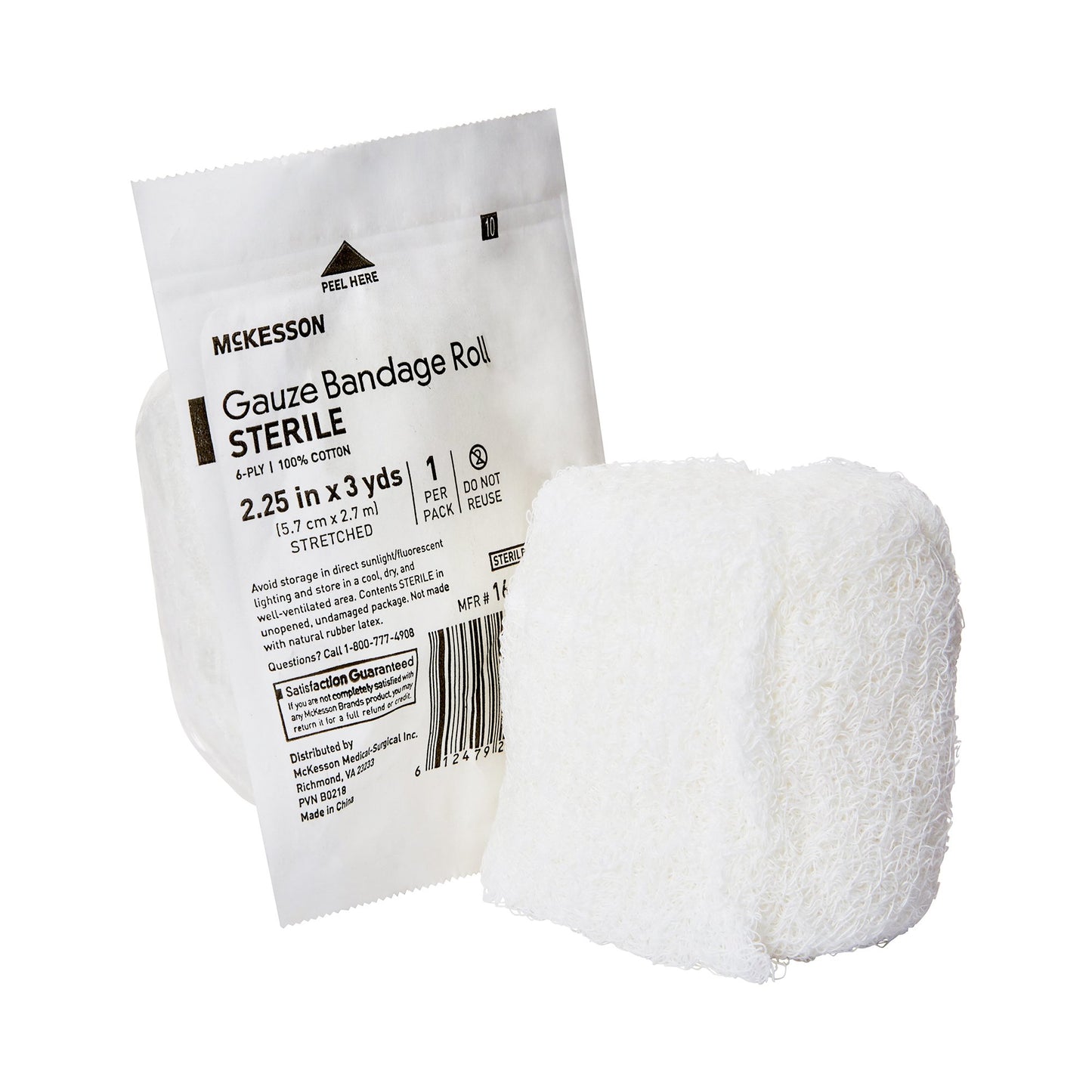 McKesson Sterile Fluff Bandage Roll, 2-1/4 Inch x 3 Yard, 6-Ply