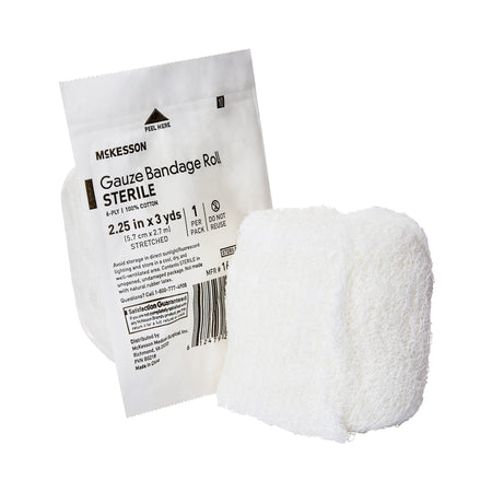 McKesson 16-4062 Sterile Fluff Bandage Roll, 2-1/4 Inch x 3 Yard, 6-Ply