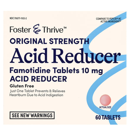 McKesson 70677110202 Foster & Thrive Original Strength Acid Reducer Famotidine Tablets 10 mg