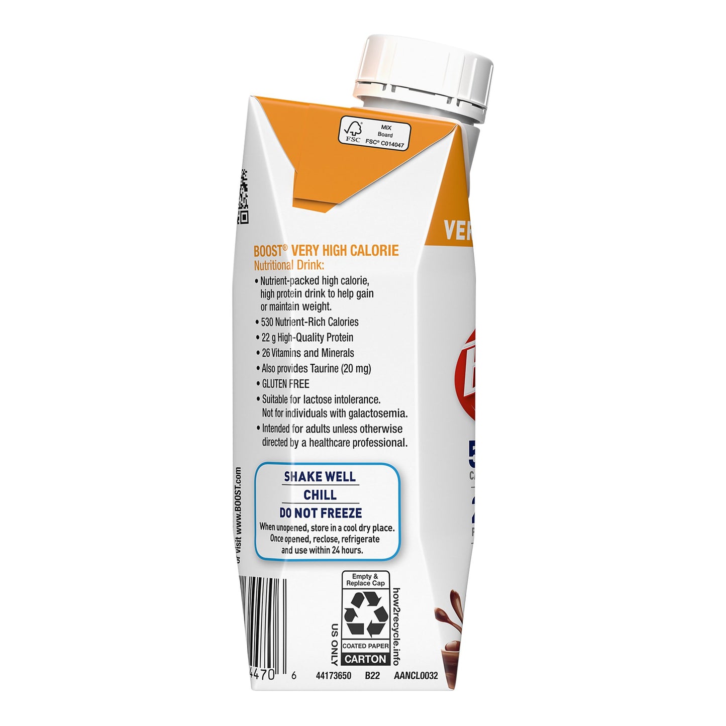 Boost® Very High Calorie Chocolate Nutritional Drink, 8-ounce carton