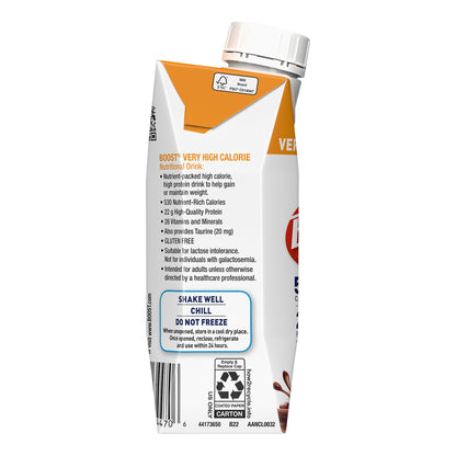 Boost® Very High Calorie Chocolate Nutritional Drink, 8-ounce carton