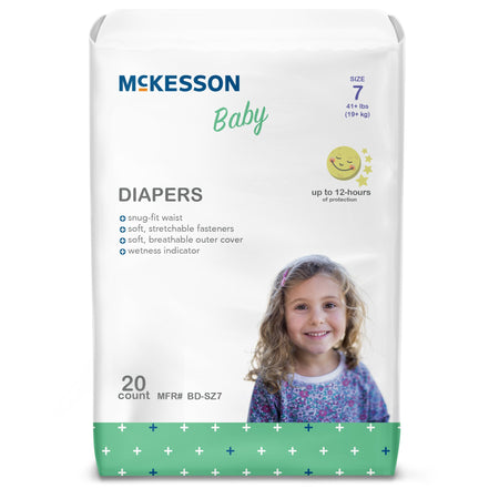 McKesson 1144480 Baby Diaper, Size 7, Kid Design