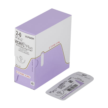 Ethicon VCP945H Coated Vicryl Plus Polyglactin 910 Absorbable Antibacterial Suture with Needle