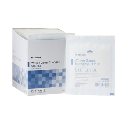 McKesson 16-4232 Sterile Gauze Sponge, 3 x 3 Inch, 12-Ply