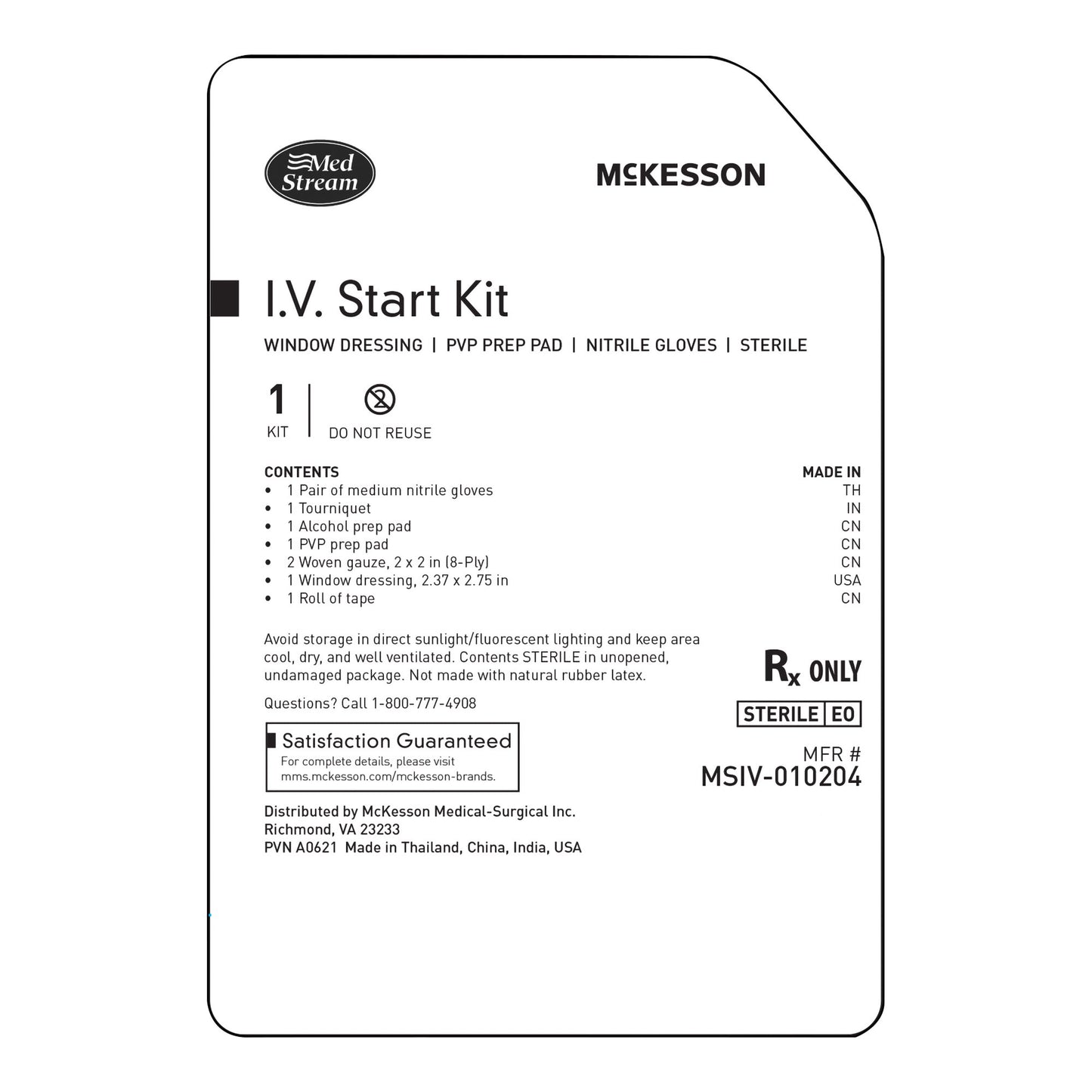 IV Start Kit McKesson Sterile