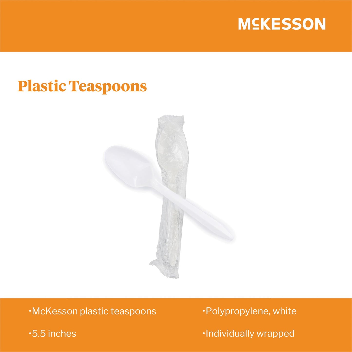 McKesson Polypropylene Spoon, White
