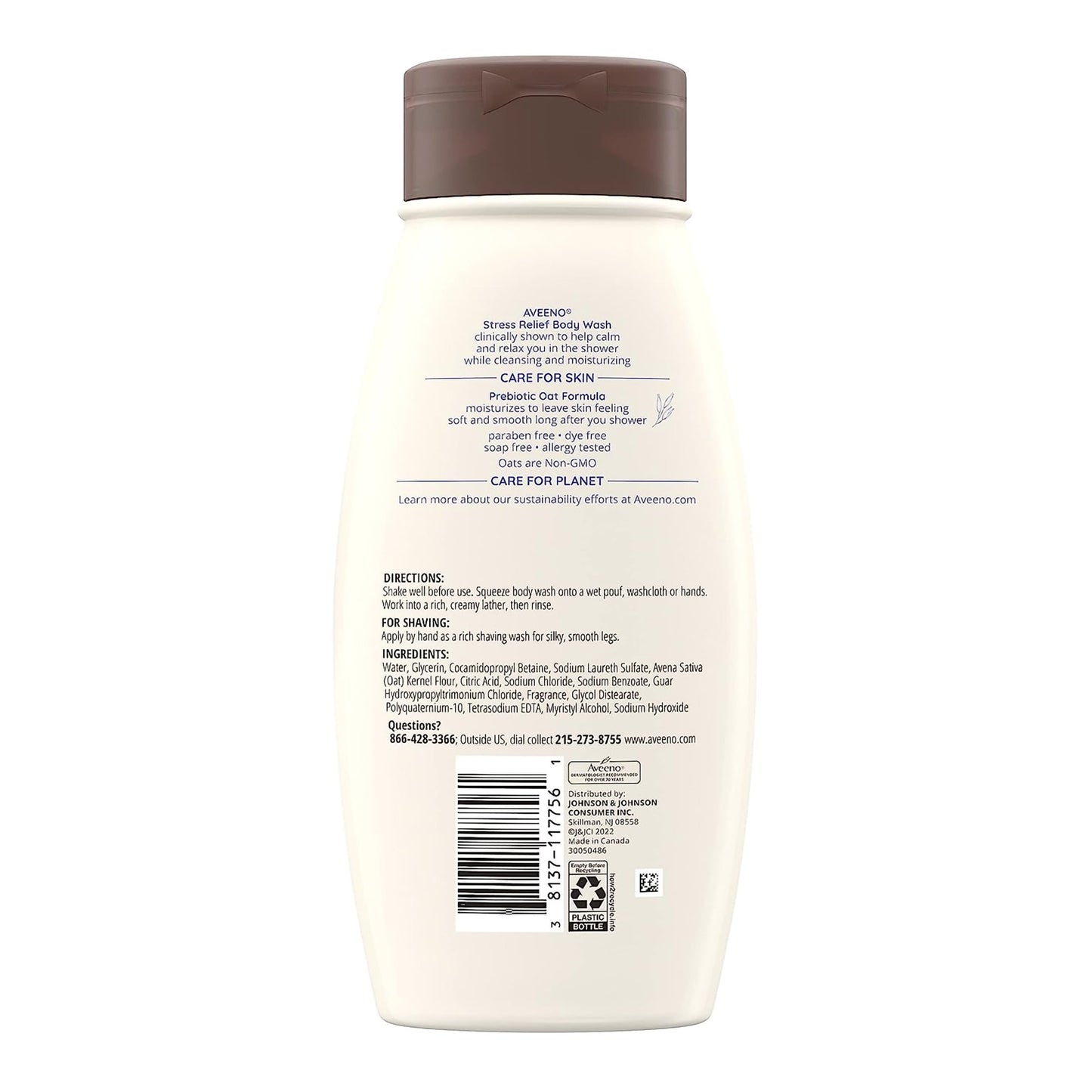 Body Wash Aveeno® Stress Free Liquid 18 oz. Bottle Lavender Scent