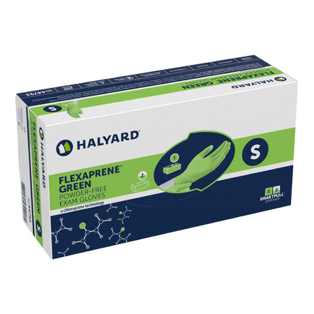 Halyard 44793 Flexaprene Green Chloroprene Exam Glove, Small