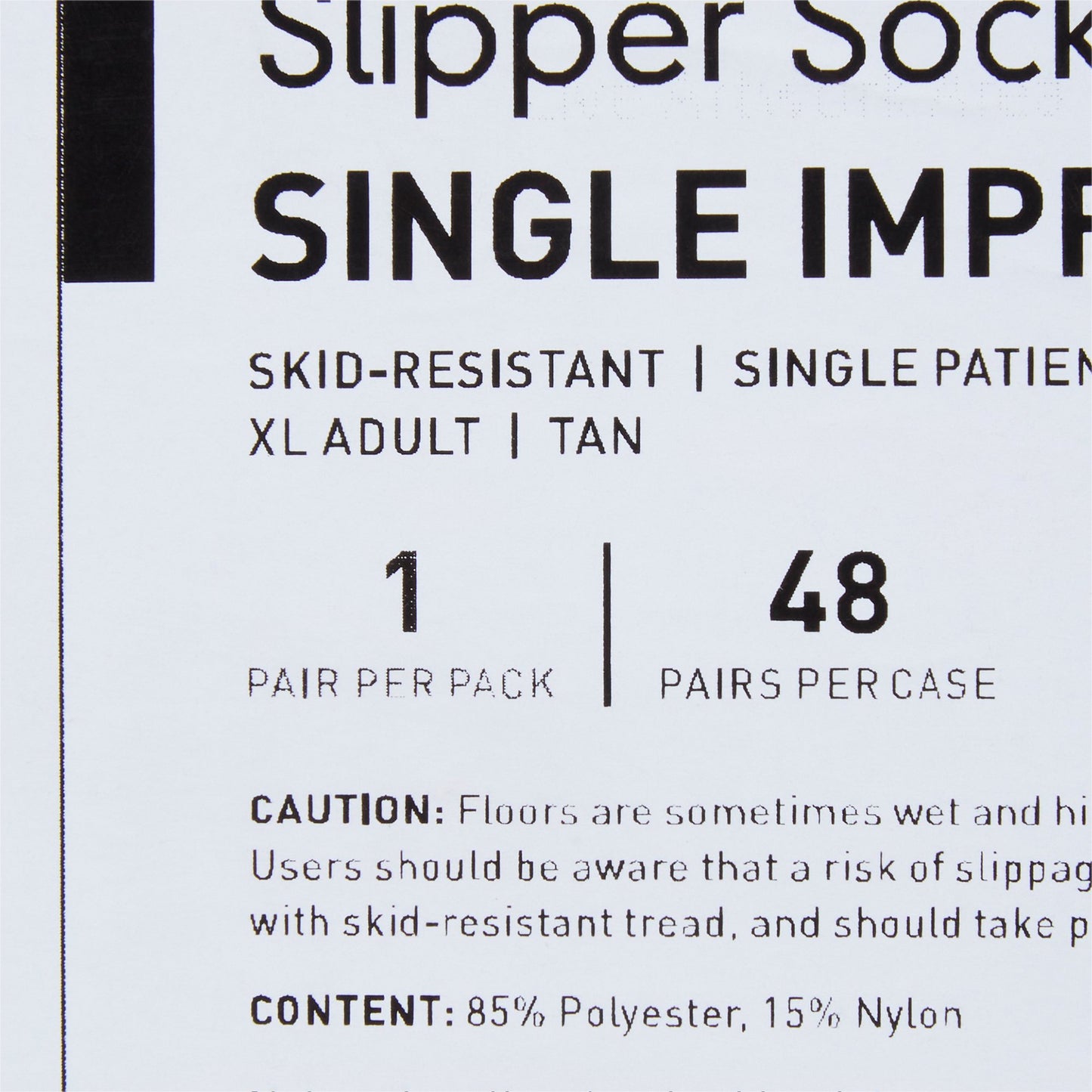 McKesson Single Tread Slipper Socks, X-Large, Tan