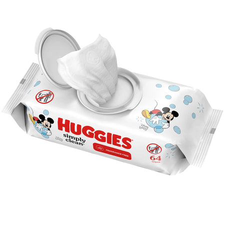 Kimberly-Clark 48750 Huggies Simply Clean Unscented Baby Wipes Soft Pack