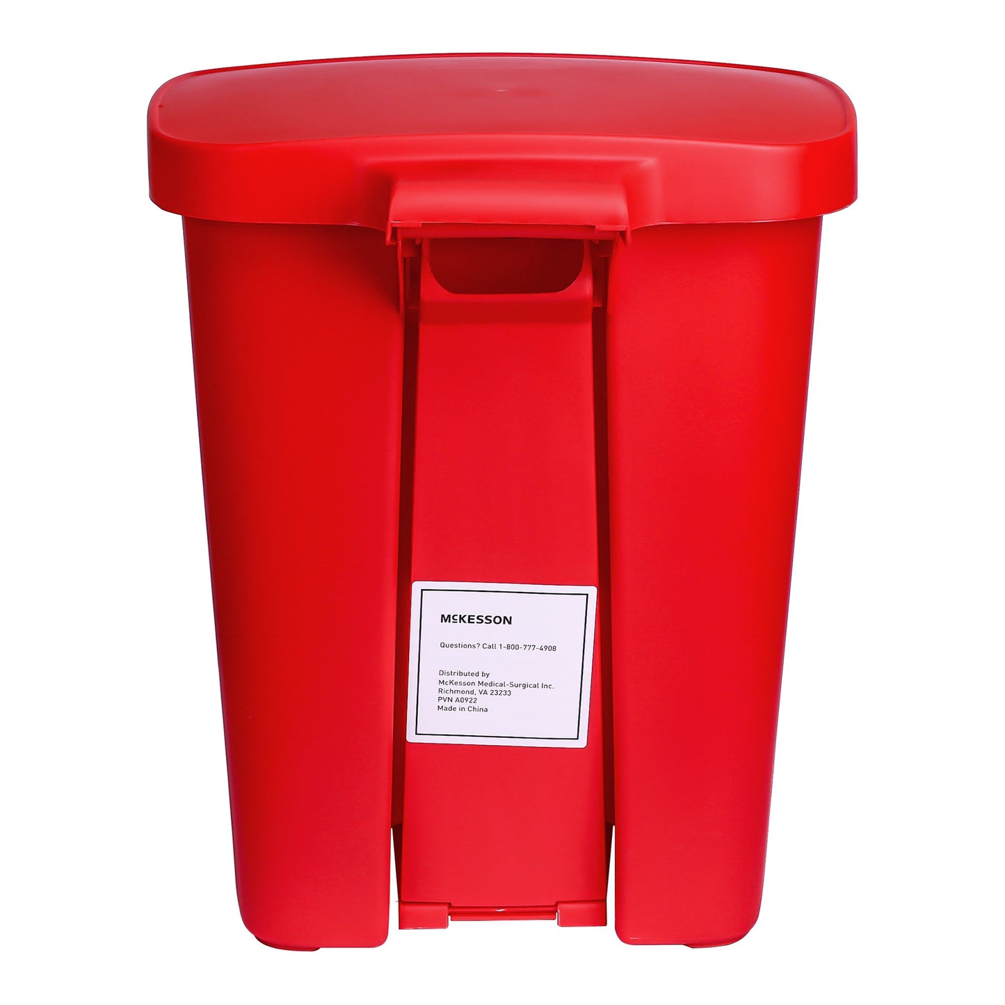 Trash Can McKesson 32 Quart / 8 gal. Red Plastic Rectangular