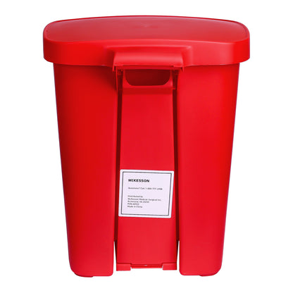 Trash Can McKesson 32 Quart / 8 gal. Red Plastic Rectangular