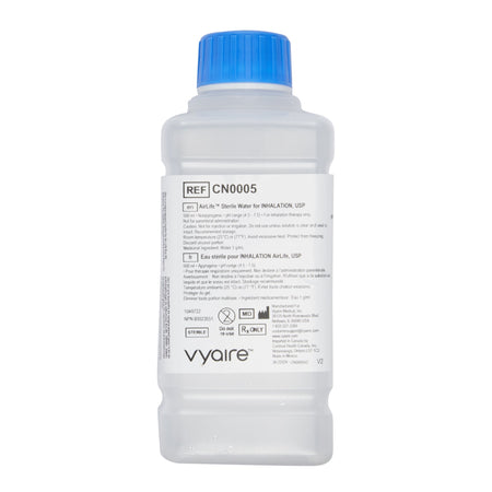 Sun Med CN0005 AirLife Sterile Water Respiratory Therapy Solution, 500 mL Bottle