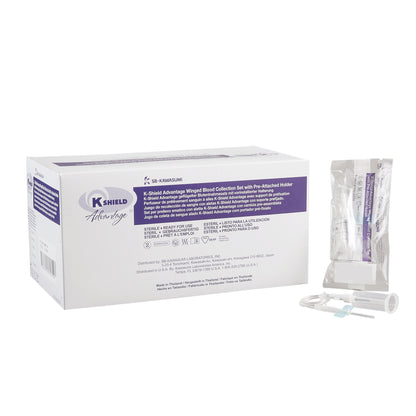 K-Shield® Advantage Blood Collection Set w/ Holder, 3/4 Inch Length, 21 Gauge