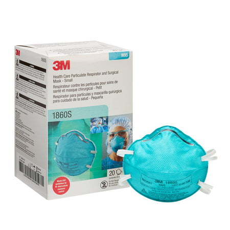 3M 1860S Particulate Respirator and Surgical Mask, Small