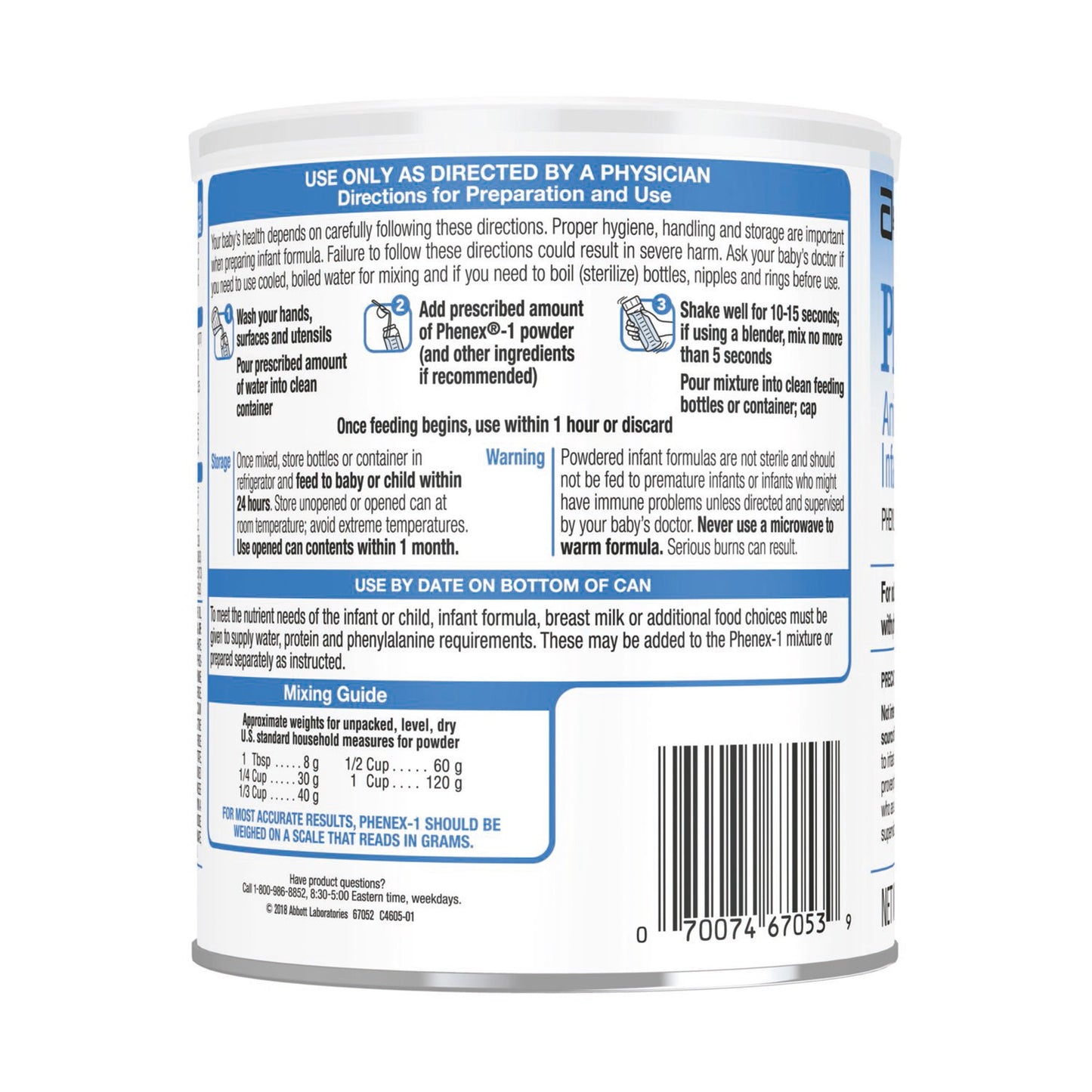 Phenex®-1 Amino Acid-Modified Infant Formula With Iron, 14.1-ounce can