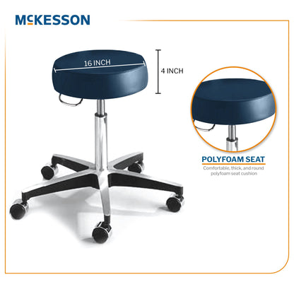 McKesson Round Pneumatic Exam Stool, Blue