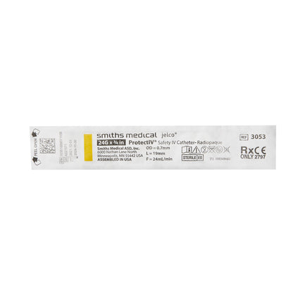 Protectiv® Peripheral IV Catheter, 0.75 in., 24 Gauge
