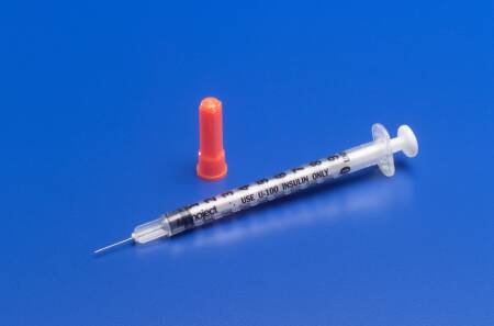 Cardinal 8881600350 Monoject Insulin Syringe with Needle, 29 Gauge, 1/2 Inch Needle Length