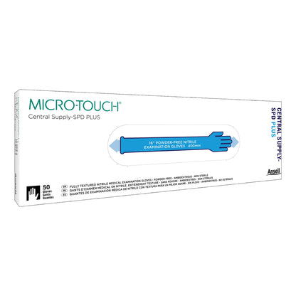 Utility Glove Micro-Touch® Central Supply SPD Plus Large Nitrile Blue 16 Inch Beaded Cuff NonSterile