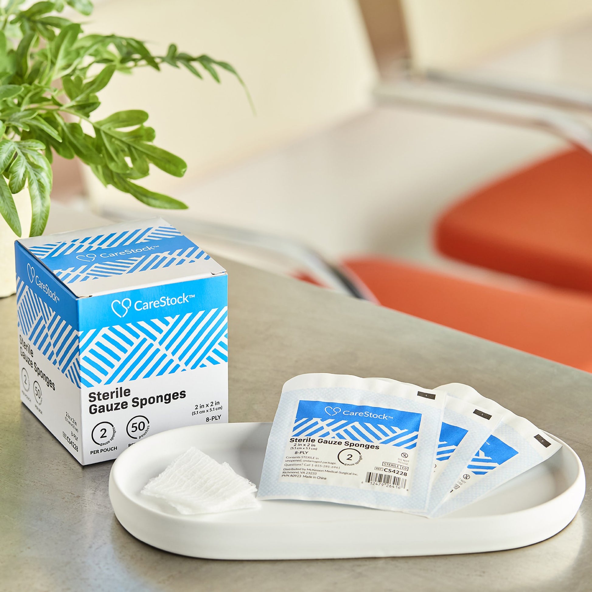 CareStock Gauze Sponge, 2 x 2 Inch, 8-Ply, Medical-Grade Cotton Wound Dressing by CareStock product image - view 5
