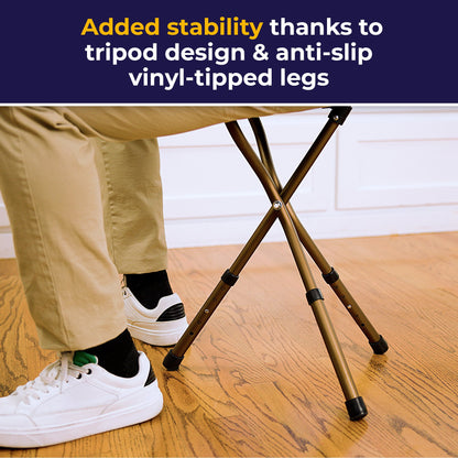 drive™ Aluminum Seat Cane, 34 – 38 Inch Height