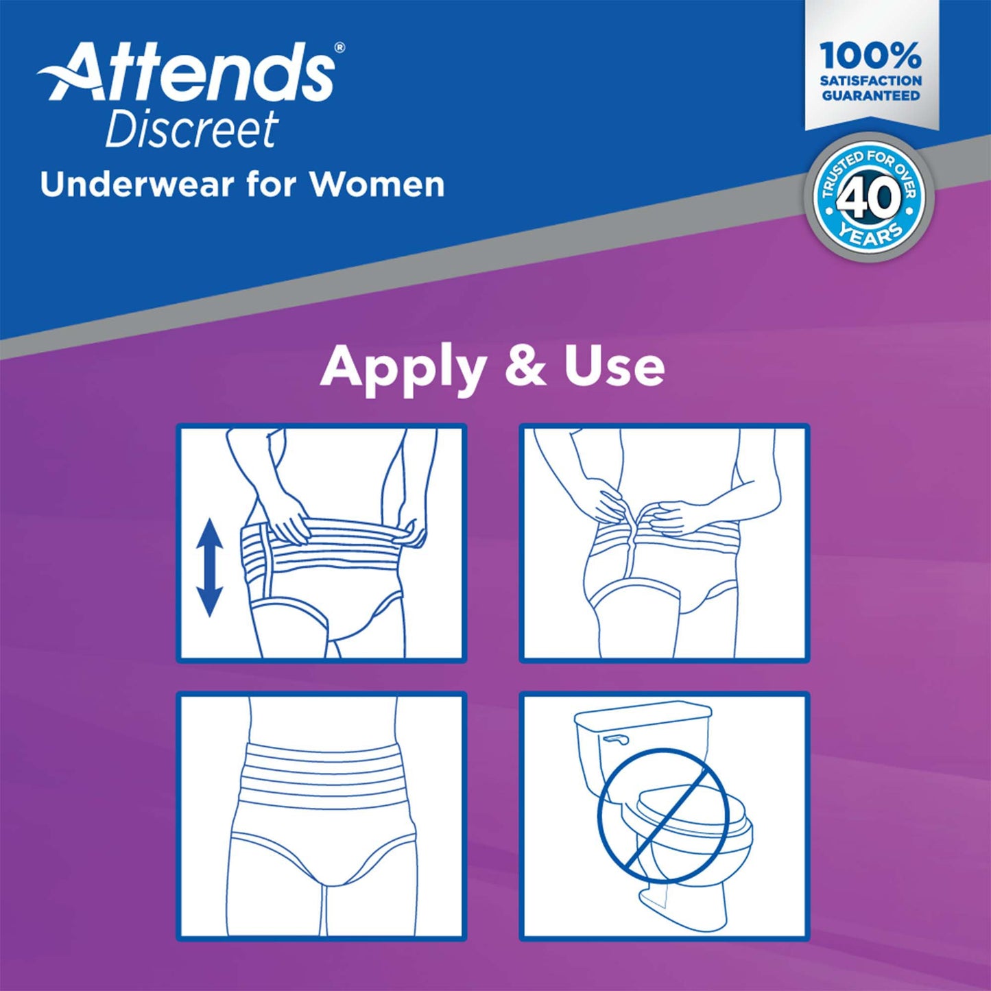 Attends® Discreet Women's Underwear, Level 5, X-Large