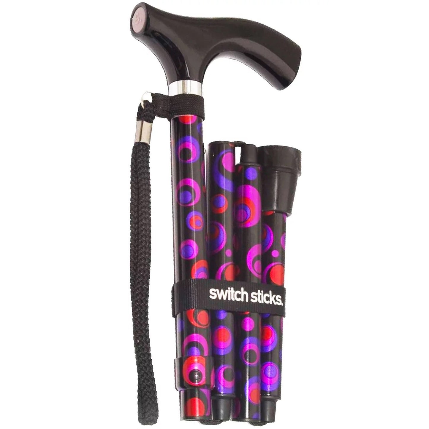 Switch Sticks® Folding Cane, Circle Print, 32 to 37 Inch Height