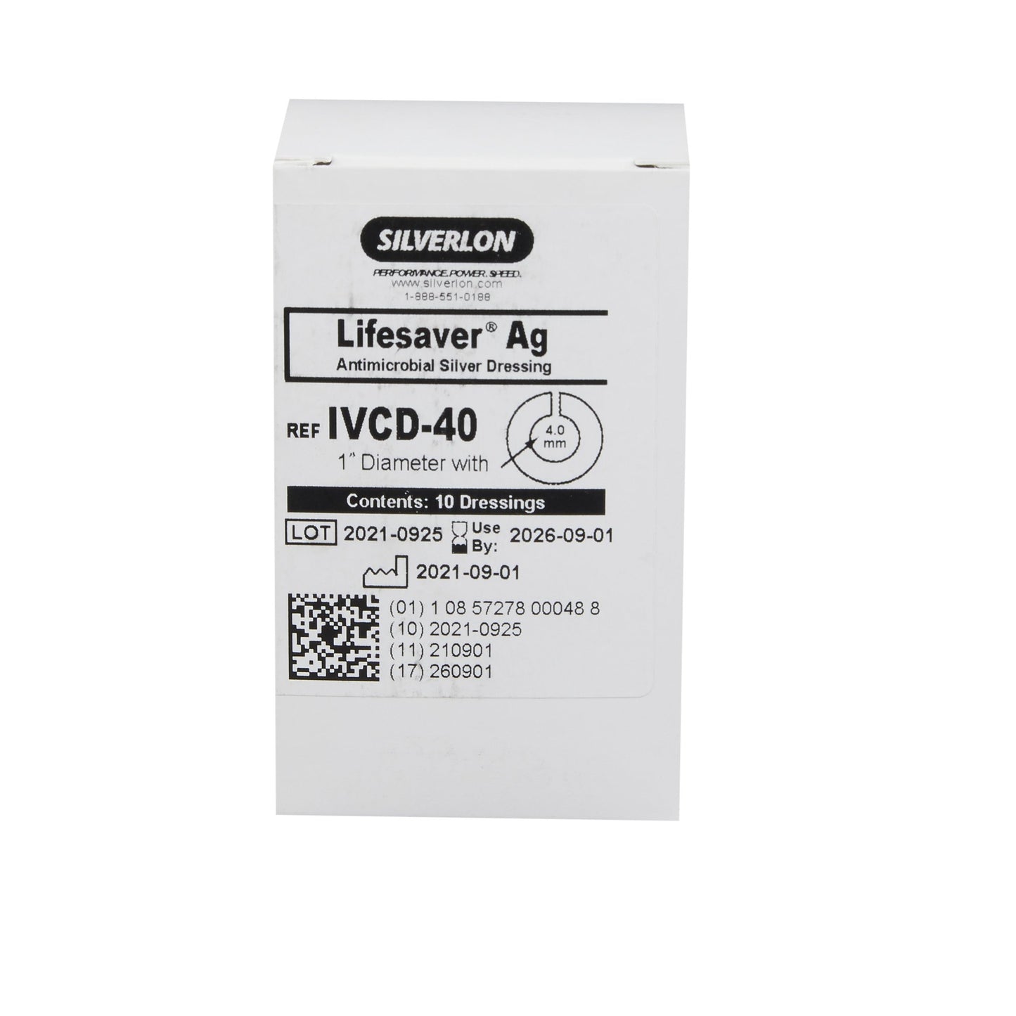 Antimicrobial Protective Disc Silverlon® Lifesaver AG™ Silver 1 Inch Disc / 4 mm Hole Diameter Sterile