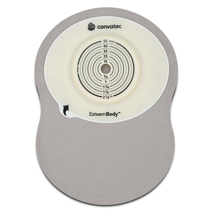Ostomy Pouch Esteem Body™ One-Piece System 9 Inch Length Deep Convex, Trim To Fit 10 to 35 mm Stoma Closed End