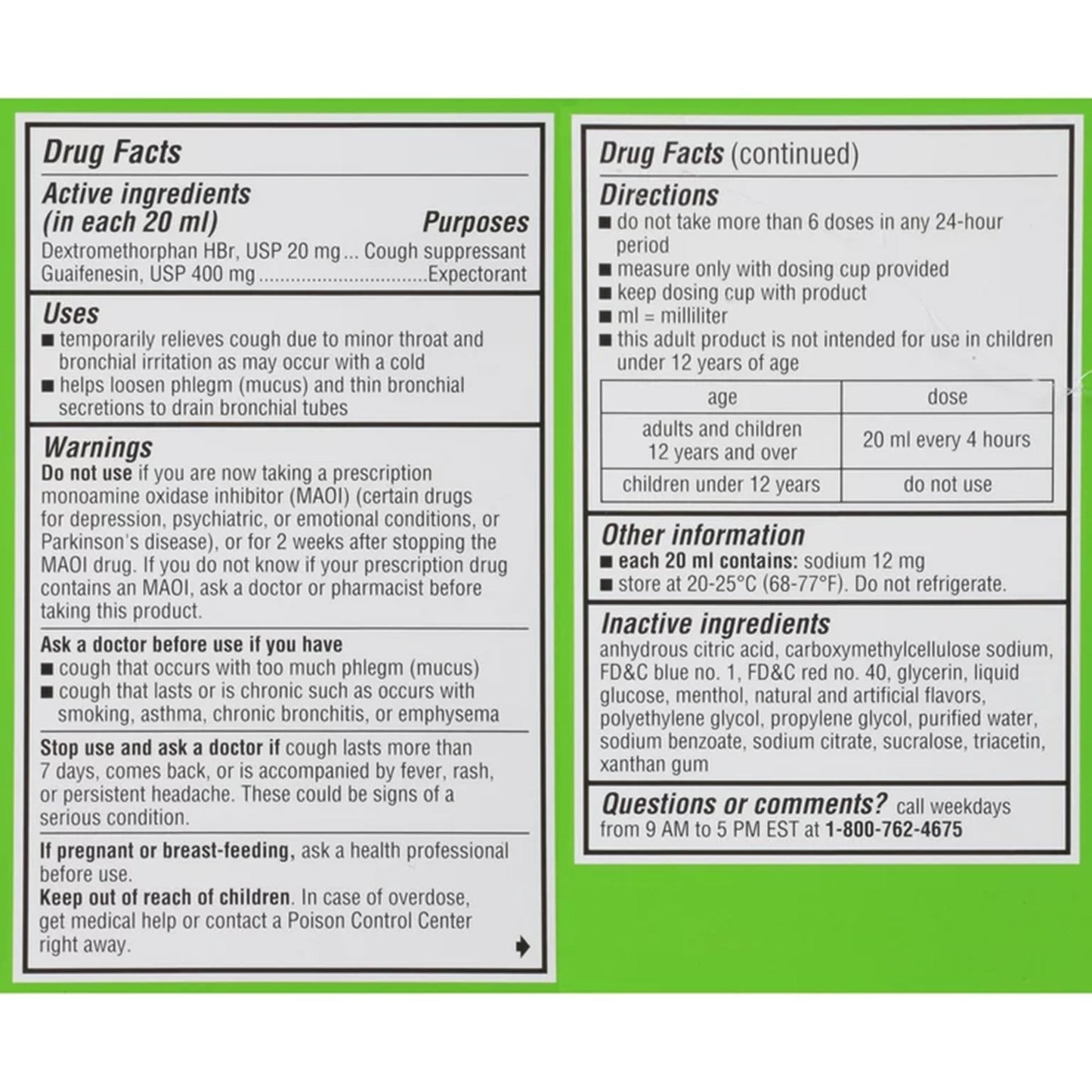 Robitussin Adult Cough + Chest Congestion DM Liquid Maximum Strength, 8 ounces