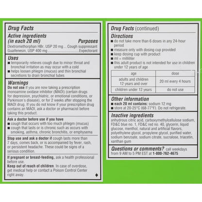 Robitussin Adult Cough + Chest Congestion DM Liquid Maximum Strength, 8 ounces