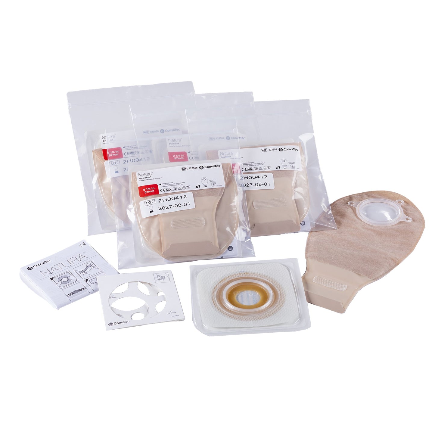 Ostomy Pouch Natura® One-Piece System Mold to Fit 2-1/4 Inch Stoma Drainable