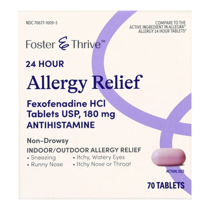Foster & Thrive™ 24 Hour Allergy Relief Fexofenadine HCl USP 180 mg Tablets