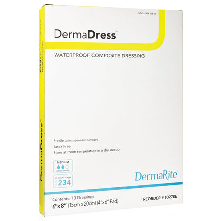 DermaRite 00278E DermaDress Composite Dressing, 6 x 8 inch