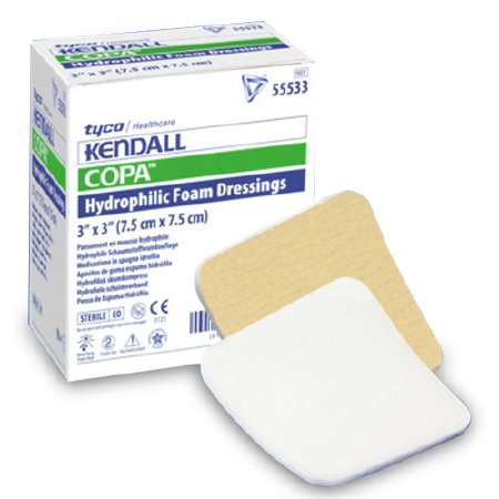 Cardinal 55533 Kendall Adhesive without Border Foam Dressing, 3 x 3 Inch