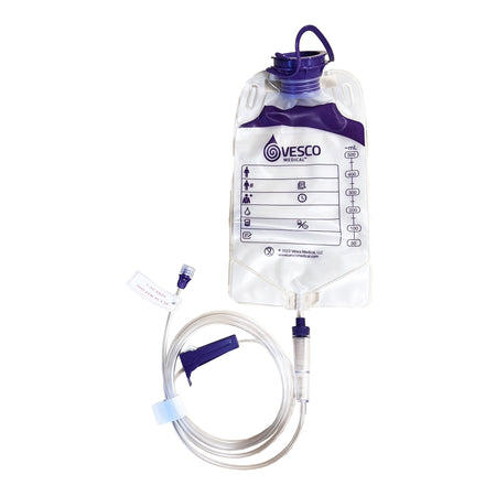Vesco Medical VED-042 Gravity Feeding Bag Set with ENFit Connector 500 mL
